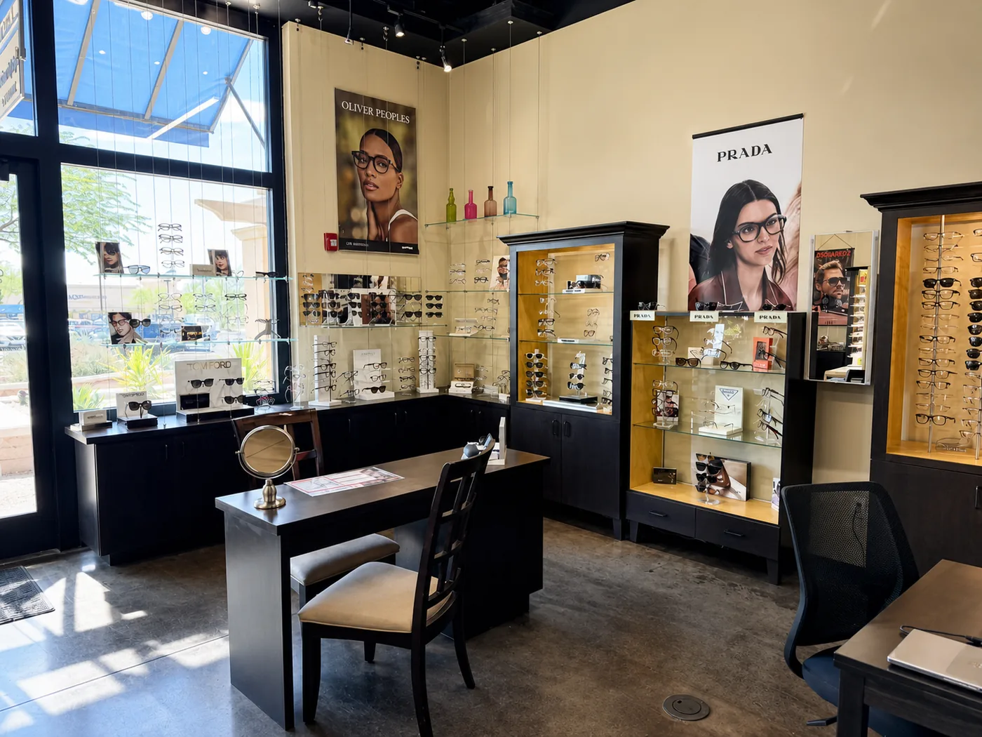 Sunlit interior of the Visions Optique & Eyecare boutique, North Scottsdale